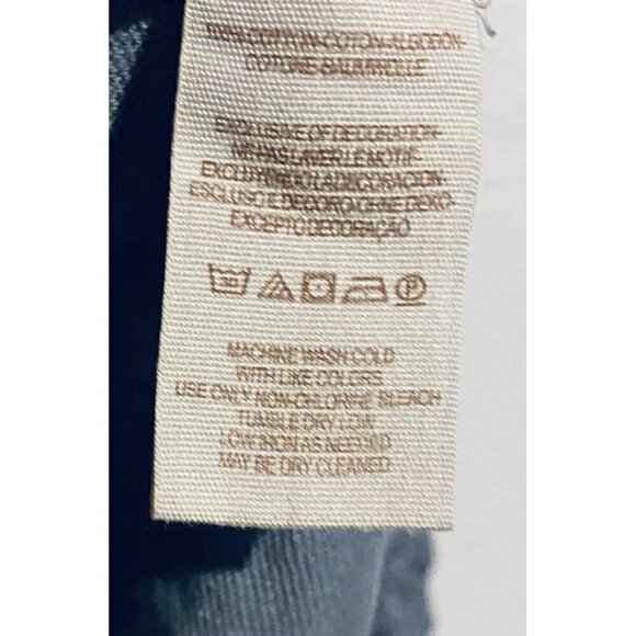 Free People Top Womens Medium Blue Grandpa Jersey Outer Sunset Lace Cut Out Boho - Picture 9 of 11